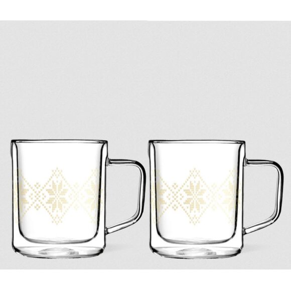 Corkcicle Fairisle Glass Mug, Set of 2 - Picture 1 of 7